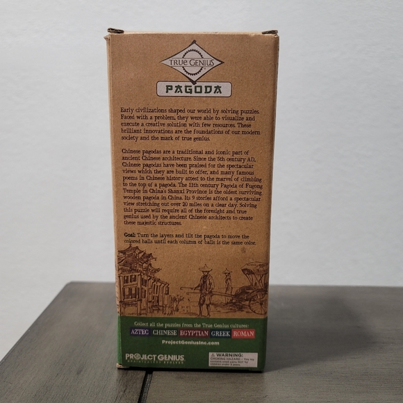 True Genius Brainteaser Wooden Chinese Pagoda Puzzle  Age 14+, NIB, Strategy - Picture 2 of 3